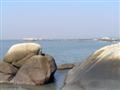 Ocean and rocks off Kuanao